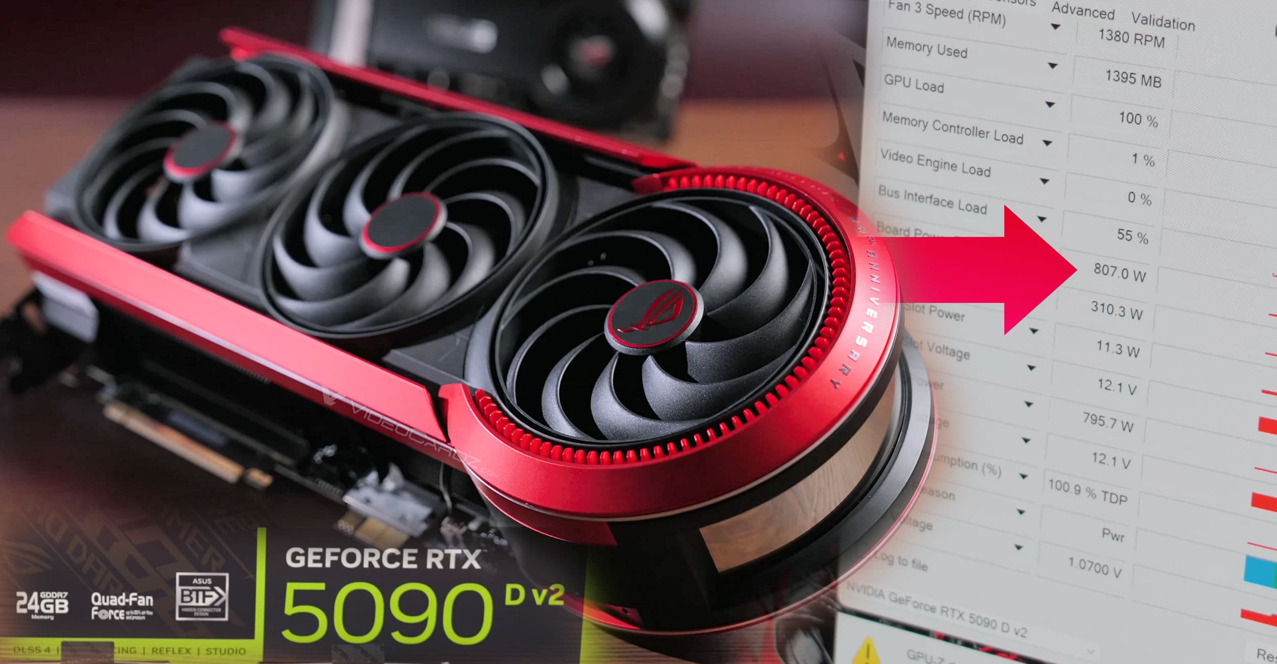 ASUS ROG MATRIX also has RTX 5090D V2 version with 24GB memory, 807W max power teased - VideoCardz.com